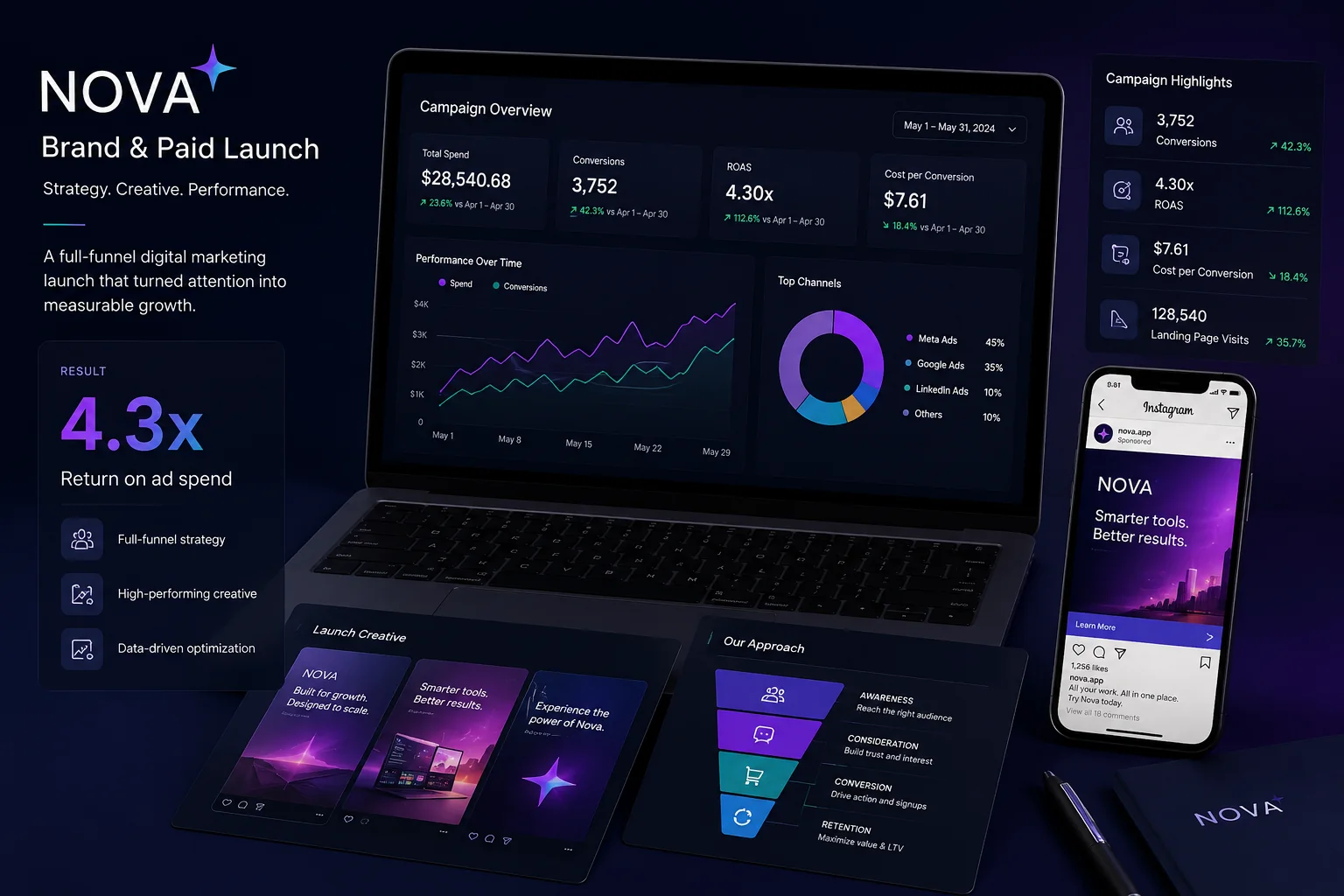 Nova: brand & paid launch: Emerald Windows portfolio